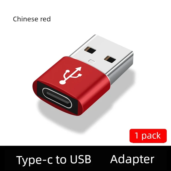 USB - Type-C 3.0 OTG Adaptör - Ekspres Çin Kırmızısı - 1 Adet