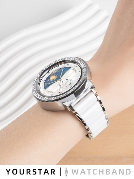 Huawei GT4 (41mm) Buzlu Yıldız Işığı Tek Sıra Elmas Saat Kılıfı - 5
