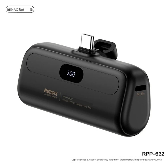 5000mAh Kompakt Taşınabilir Şarj Aleti - Ay Işığı Beyazı - Type-C - Resim 9