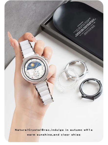 Huawei GT4 (41mm) Buzlu Yıldız Işığı Tek Sıra Elmas Saat Kılıfı - 11