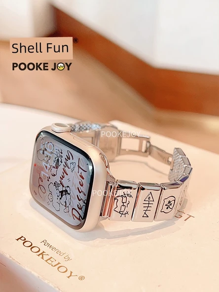 Apple Watch 38mm (1~3. Nesil) Metal Kordon - Gümüş Köpek Yavrusu - 2