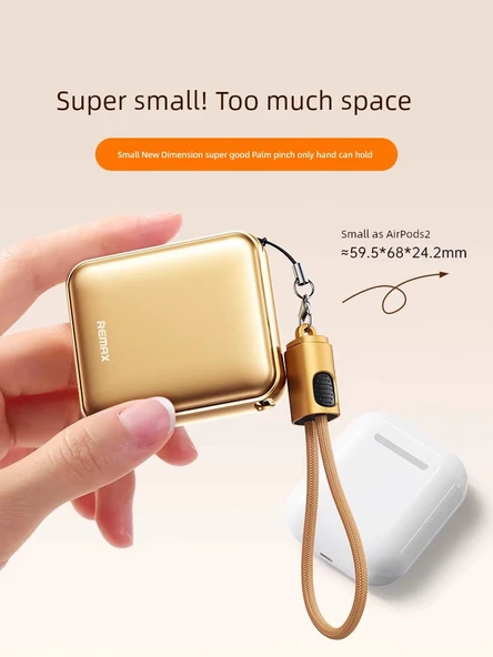 10000mAh Taşınabilir Powerbank - Gümüş Rengi, 20W Hızlı Şarj, Type-C Kablolu - 6