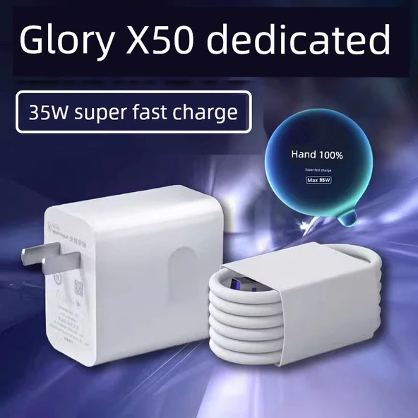 35W Süper Hızlı Şarj Başlığı, 1.5 Metre ve 2 Metre Kablolu - Honor X50 Serisi - 2