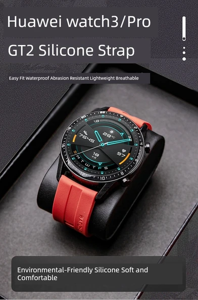22mm Gümüş Tokalı Turuncu Silikon Saat Kordonu - 11