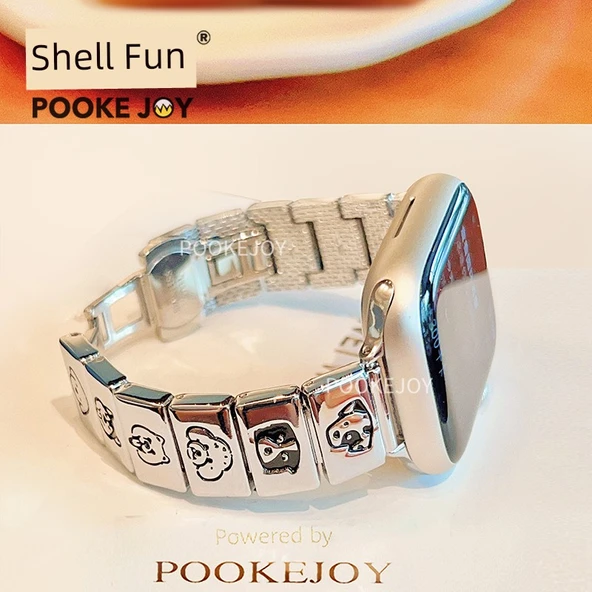 Apple Watch 38mm (1~3. Nesil) Metal Kordon - Gümüş Köpek Yavrusu