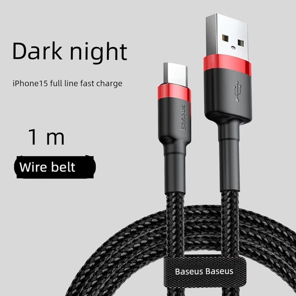 USB - Type-C Şarj ve Data Kablosu - Gece Yarısı 1m USB 18W iPhone 15