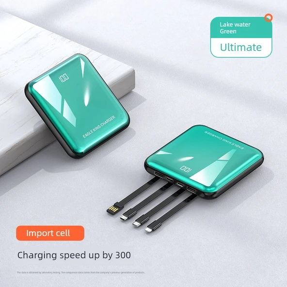20000mAh Taşınabilir Hızlı Şarj Powerbank - Su Yeşili Flagship Model