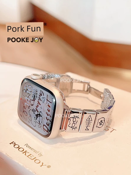 Apple Watch 38mm (1~3. Nesil) Metal Kordon - Gümüş Köpek Yavrusu - 10