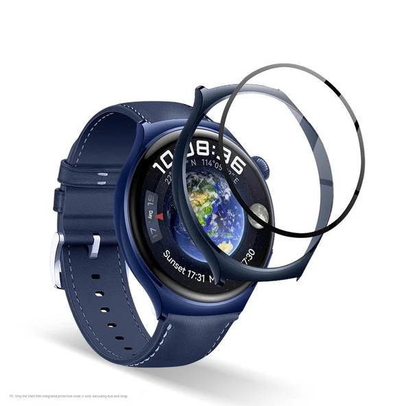 Huawei Watch 4 (46mm) Mavi Koruyucu Kılıf - Entegre Ekran Filmli