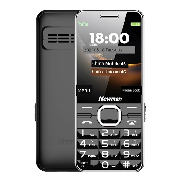 4G Özellikli Yaşlı Telefonu - Siyah, 512MB + 32GB, Şarj Başlıklı Paket