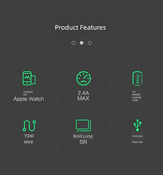 2'si 1 Arada Apple Watch ve Telefon Kablosuz Şarj Aleti - Type-C iWatch Şarj Ünitesi 1m - 9