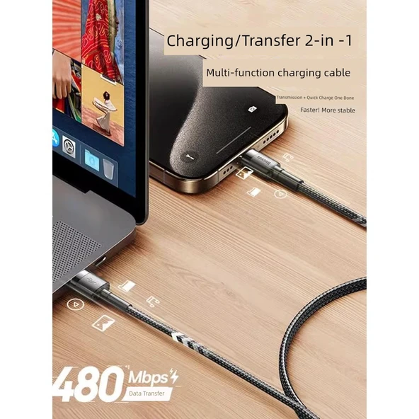 USB - Type-C Şarj ve Data Kablosu - Uzay Grisi 1m USB 18W iPhone 15 (İki Adet) - 5