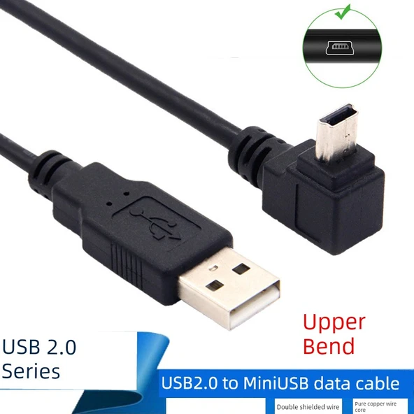 USB - Micro USB Şarj ve Data Kablosu - 1m, Düz - Köşeli (Model 2) - 11
