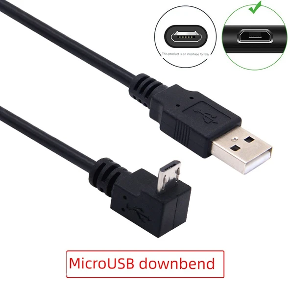 USB - Micro USB Şarj ve Data Kablosu - 1.5m, Düz - Köşeli (Model 1)
