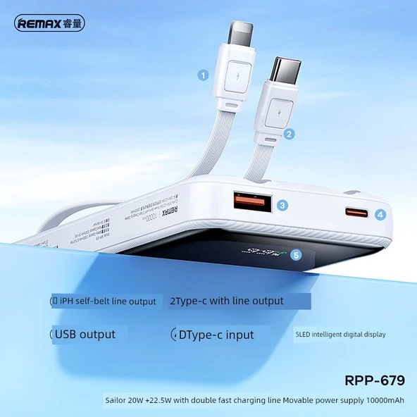 10000mAh Taşınabilir Şarj Aleti - Gece Siyahı - PD20W - 11