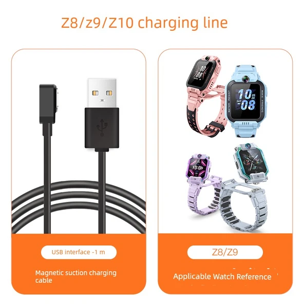Çocuk Akıllı Saat Şarj Kablosu - [Z8/Z9/Z10] Modelleri için Korumalı Özel Şarj Kablosu