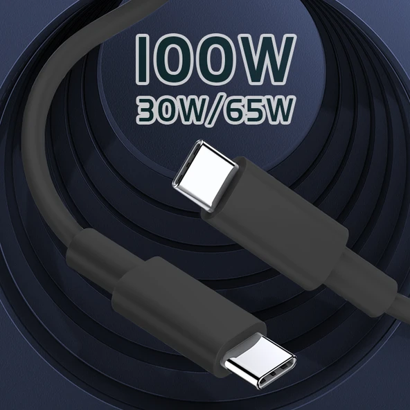 100W Type-C Şarj Kablosu - Çift C 2 Metre + 2 Metre - 3