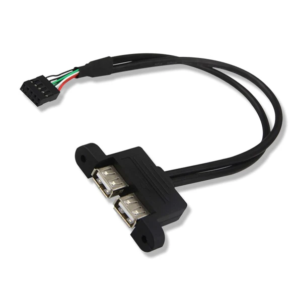 2.54mm DuPont 9Pin - Çift USB Veri Kablosu - 0.25m - 6