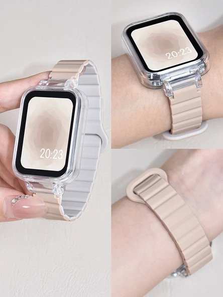 Xiaomi Bracelet 7Pro Manyetik Silikon Kordon - Siyah Gri - 4