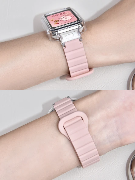 Xiaomi Bracelet 7Pro Manyetik Silikon Kordon - Siyah Gri - 3