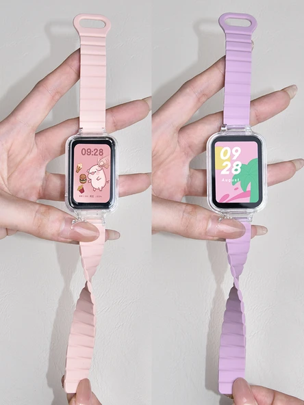 Xiaomi Bracelet 7Pro Manyetik Silikon Kordon - Siyah Gri - 6