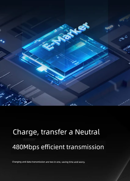 240W Type-C - Type-C Data Kablosu - 0.5m Siyah - 10