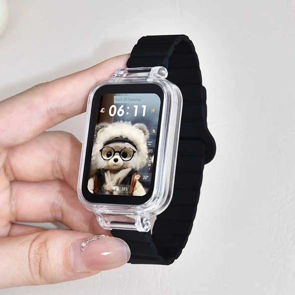 Xiaomi Bracelet 7Pro Manyetik Silikon Kordon - Siyah