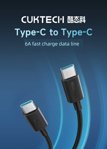240W Type-C - Type-C Data Kablosu - 0.5m Siyah - 6
