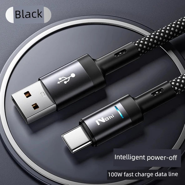100W 6A USB Type-C Data Kablosu 1m - Süper Hızlı Şarj Çipli