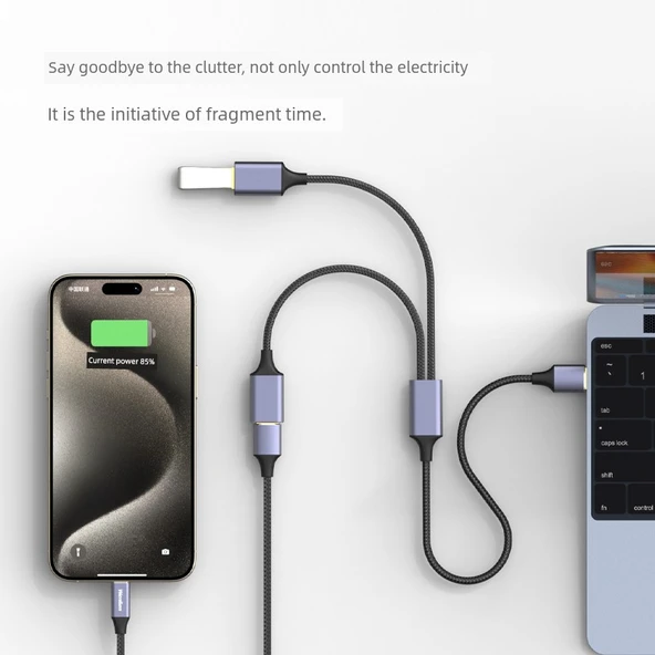 USB 2.0 Uzatma Kablosu - 0.5m - 3 USB Dişi Port - 4