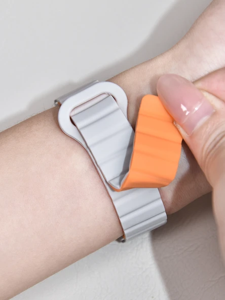 Xiaomi Bracelet 7Pro Manyetik Silikon Kordon - Siyah Gri - 5