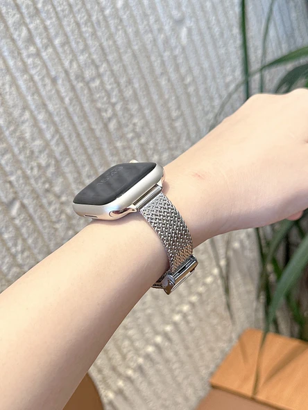 Metal Apple Watch Kordonu - Yıldız Işığı - 42mm (S10 Serisi) - 4