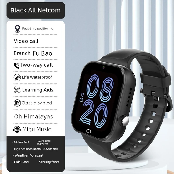 5G Çocuk Akıllı Saat - GPS Takip ve Görüntülü Arama - Siyah