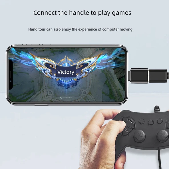 Evrensel OTG Adaptörü - Gümüş (Apple/Type-C 2'si 1 Arada) - 4