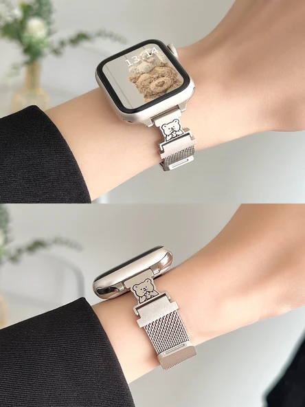Vivo Watch 3/iQOO Star Track Siyah Ayı Metal Manyetik Yıldız Işığı Kordon - 4