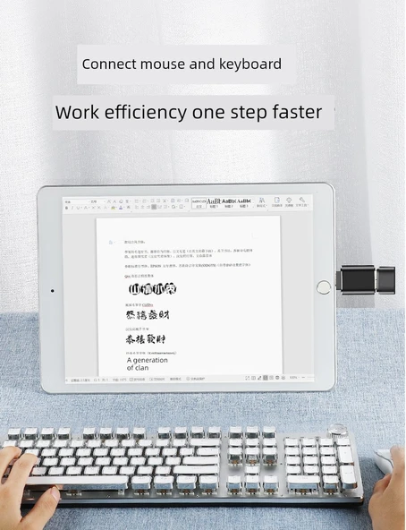 Evrensel OTG Adaptörü - Siyah (Apple/Type-C/Android 3'ü 1 Arada) - 12