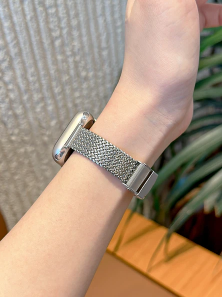 Metal Apple Watch Kordonu - Yıldız Işığı - 42mm (S10 Serisi) - 5