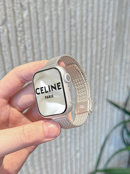 Metal Apple Watch Kordonu - Yıldız Işığı - 42mm (S10 Serisi) - 2