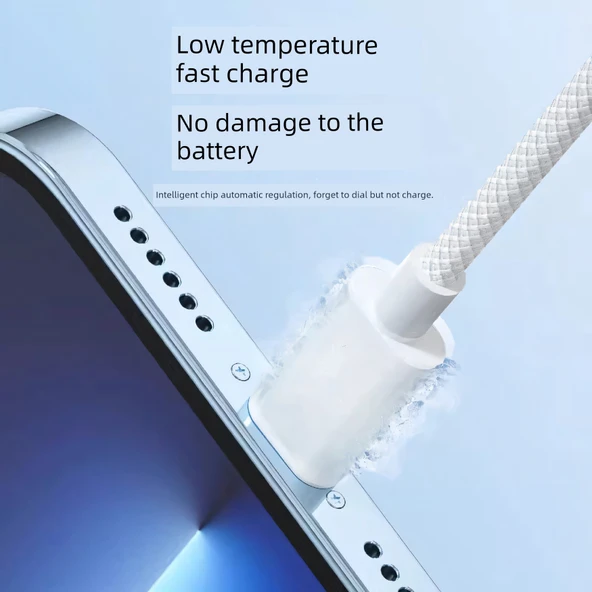USB-C Lightning Hızlı Şarj Kablosu - 1m Gök Mavisi (İki Adet) - 4