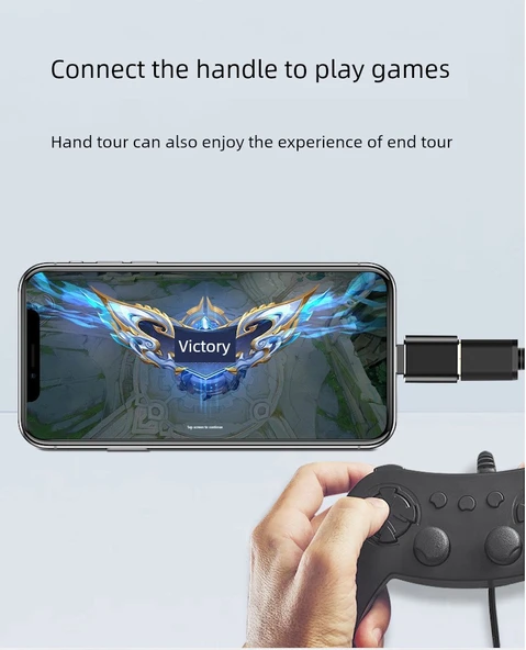 Evrensel OTG Adaptörü - Siyah (Apple/Type-C/Android 3'ü 1 Arada) - 11