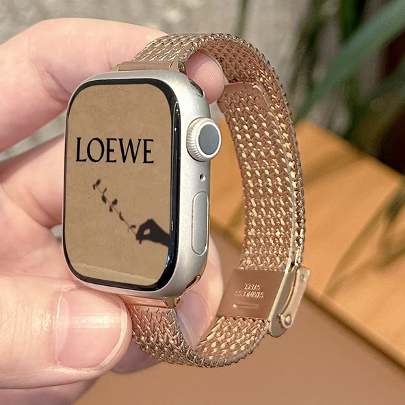 Metal Apple Watch Kordonu - Rose Gold - 40mm (4/5/6/SE Nesil)