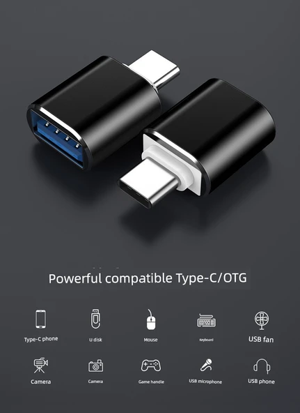 Evrensel OTG Adaptörü - Siyah (Apple/Type-C/Android 3'ü 1 Arada) - 7