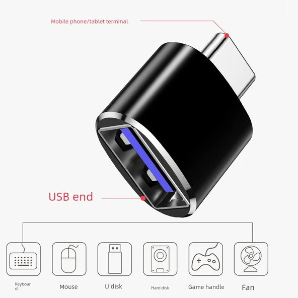 Evrensel OTG Adaptörü - Gümüş (Apple/Type-C 2'si 1 Arada) - 3