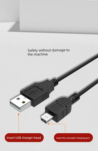 Sınav Hesap Makinesi USB Şarj Kablosu - 1M - Mini USB T-Port - 7