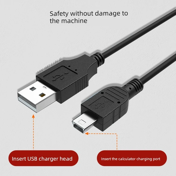 Sınav Hesap Makinesi USB Şarj Kablosu - 1M - Mini USB T-Port - 3