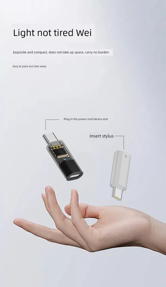 Type-C Lightning Adaptörü - Düz Başlıklı Döner - Şarj Göstergeli - 11