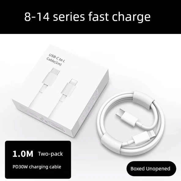 iPhone 8-14 PD Hızlı Şarj Kablosu 1.0m (2'li Paket)