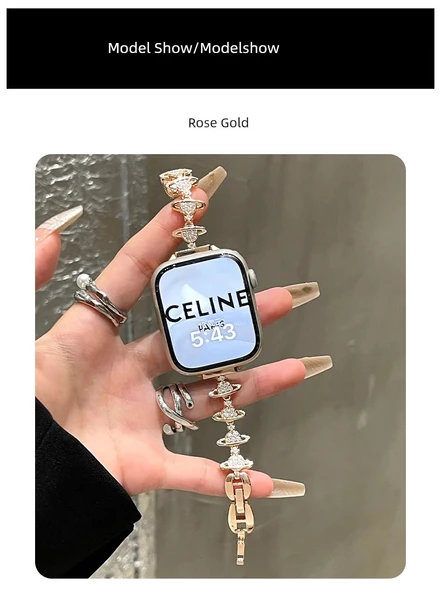 Xiaomi 8pro için Satürn Taçlı Rhinestone Bileklik - Yıldız Rengi - 8