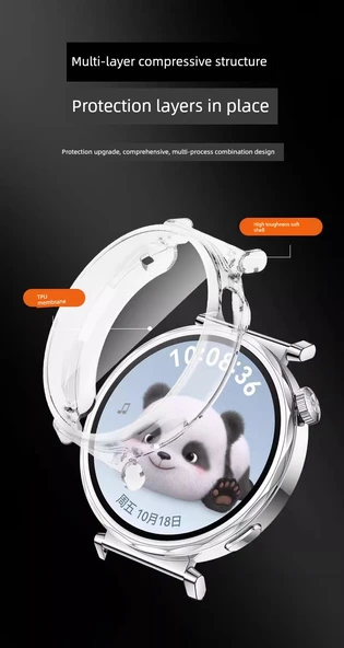Huawei GT5 46mm Açık Altın TPU Koruyucu Kılıf - 7
