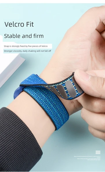 Huawei Çocuk Saati 5 Uyumlu Uzun Nebula Mavi Naylon Kordon - Resim 9